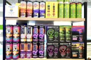 THC infused drinks in-store display