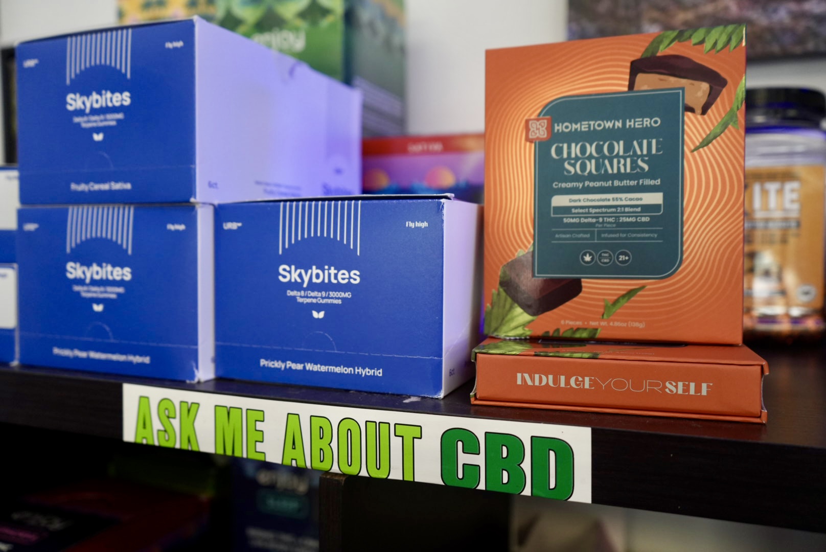 CBD wellness products on display